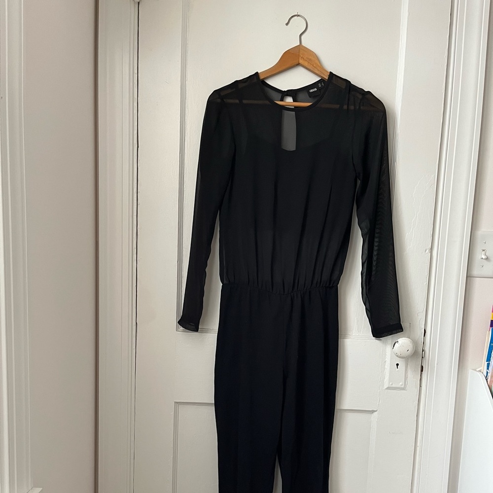ASOS black mesh jumpsuit